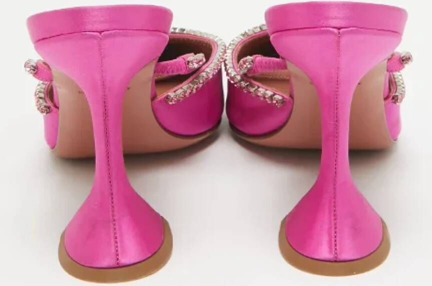 Amina Muaddi Pre-owned Satin sandals Pink Dames