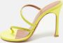 Amina Muaddi Pre-owned Satin sandals Yellow Dames - Thumbnail 2