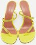 Amina Muaddi Pre-owned Satin sandals Yellow Dames - Thumbnail 3