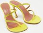 Amina Muaddi Pre-owned Satin sandals Yellow Dames - Thumbnail 4