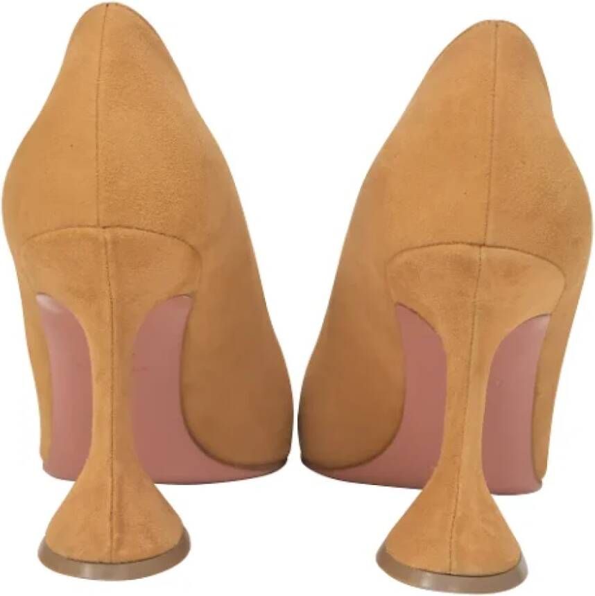 Amina Muaddi Pre-owned Suede heels Brown Dames