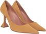 Amina Muaddi Pre-owned Suede heels Brown Dames - Thumbnail 4