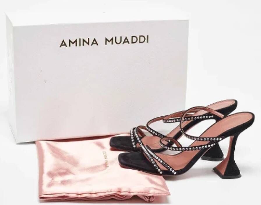 Amina Muaddi Pre-owned Suede sandals Black Dames