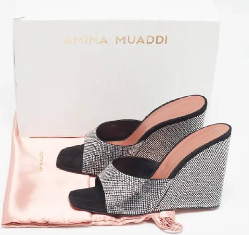 Amina Muaddi Pre-owned Suede sandals Black Dames