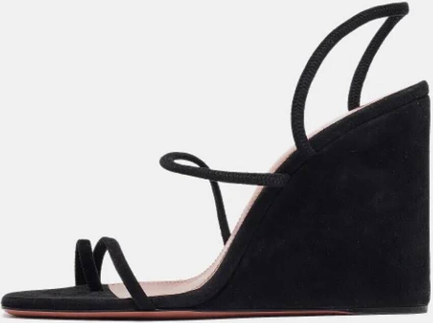 Amina Muaddi Pre-owned Suede sandals Black Dames