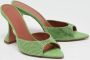 Amina Muaddi Pre-owned Suede sandals Green Dames - Thumbnail 3