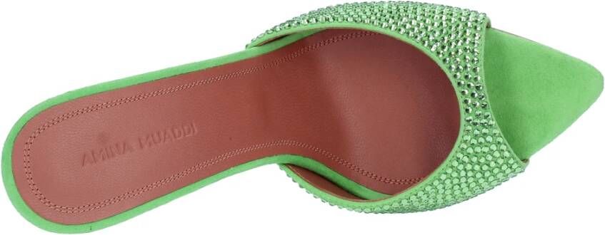 Amina Muaddi Sandalen Groen Green Dames