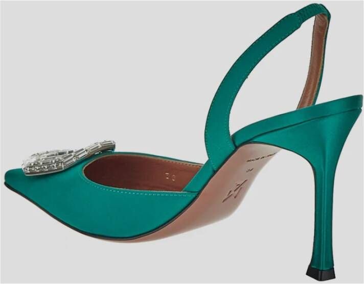 Amina Muaddi Slingback Sandalen 105 Groen Dames