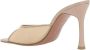 Amina Muaddi Naakt Leren Mesh Pantoffels Elegante Stijl Beige Dames - Thumbnail 3