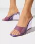 Amina Muaddi Transparante sleehak sandalen Lupita Lilac Purple Dames - Thumbnail 2