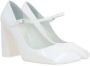 Amina Muaddi Witte Lakleren Mary-Jane Hakken White Dames - Thumbnail 2