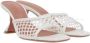 Amina Muaddi Witte Raffia Sandalen met Vierkante Neus White Dames - Thumbnail 2