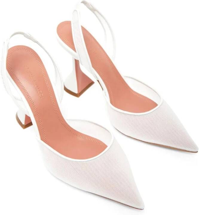 Amina Muaddi Witte Slingback Pumps White Dames