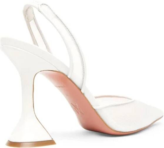 Amina Muaddi Witte Slingback Pumps White Dames