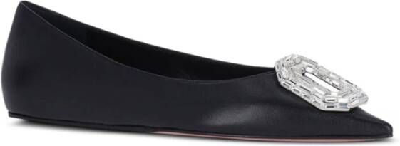 Amina Muaddi Zwarte Ballerina Flats Black Dames