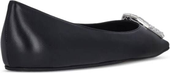 Amina Muaddi Zwarte Ballerina Flats Black Dames