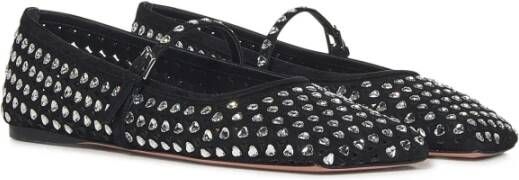 Amina Muaddi Zwarte Ballerina's Damesschoenen Ss24 Black Dames