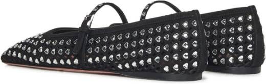 Amina Muaddi Zwarte Ballerina's Damesschoenen Ss24 Black Dames