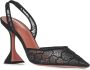 Amina Muaddi Zwarte Bloemen Kant Slingback Pumps Black Dames - Thumbnail 2