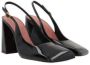 Amina Muaddi Zwarte Lakleren Slingback Hakken Black Dames - Thumbnail 2