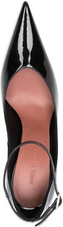 Amina Muaddi Zwarte Lakleren Stiletto Hakken Black Dames