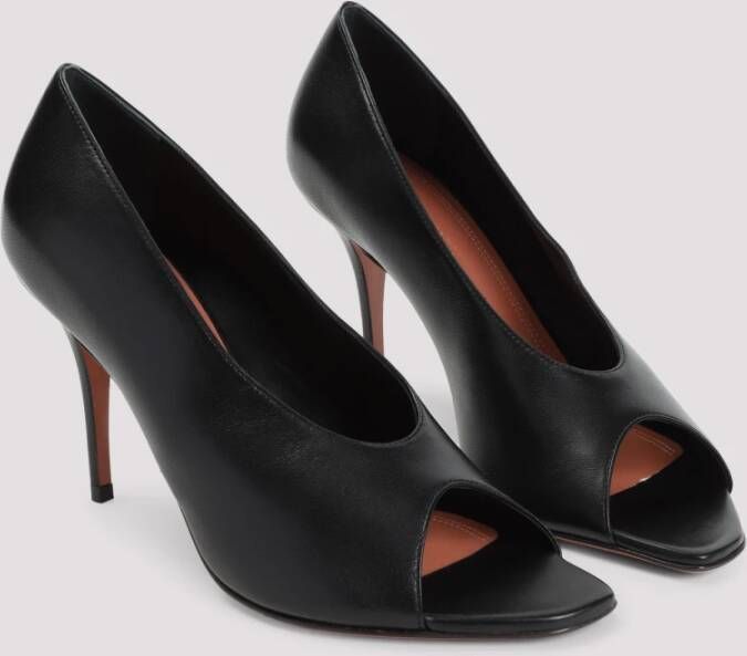 Amina Muaddi Zwarte Leren Elegante Pumps Black Dames