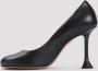 Amina Muaddi Zwarte Leren Pumps Elegante Stijl Black Dames - Thumbnail 2