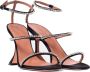 Amina Muaddi Zwarte Leren Sandalen Black Dames - Thumbnail 2