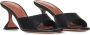 Amina Muaddi Zwarte Nappa Leren Slipper Piramide Hak Black Dames - Thumbnail 4