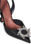 Amina Muaddi Zwarte Satijnen Slingback Kristalhakken Black Dames - Thumbnail 4