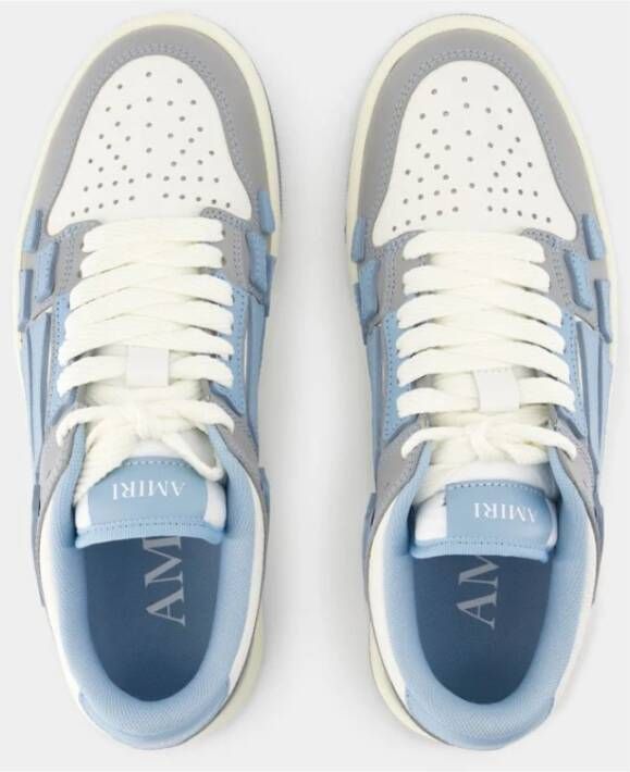 Amiri Blauwe Lage Top Leren Sneakers Blue Heren