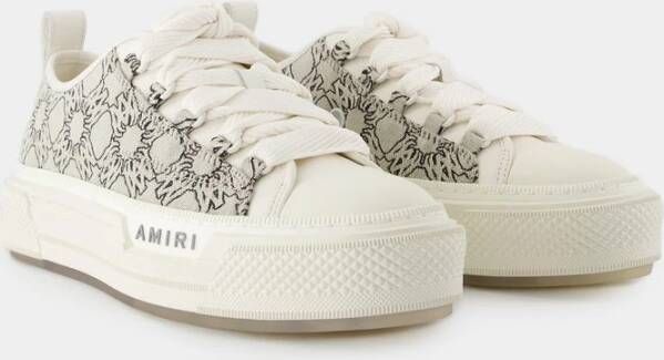 Amiri Grijze Leren Lage Sneakers Gray Heren