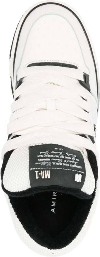 Amiri Wit zwart leren lage sneakers White Heren