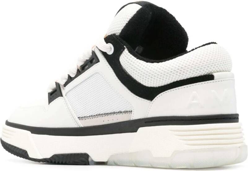 Amiri Wit zwart leren lage sneakers White Heren