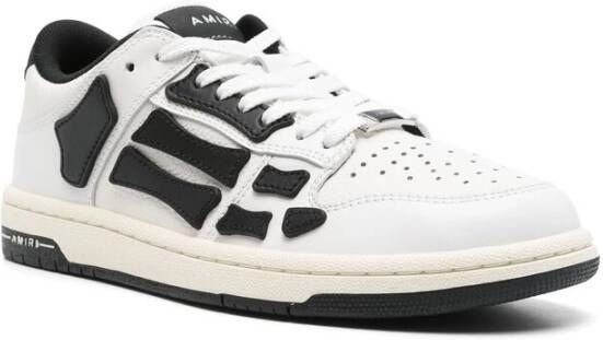 Amiri Wit zwart leren veterschoenen White Dames