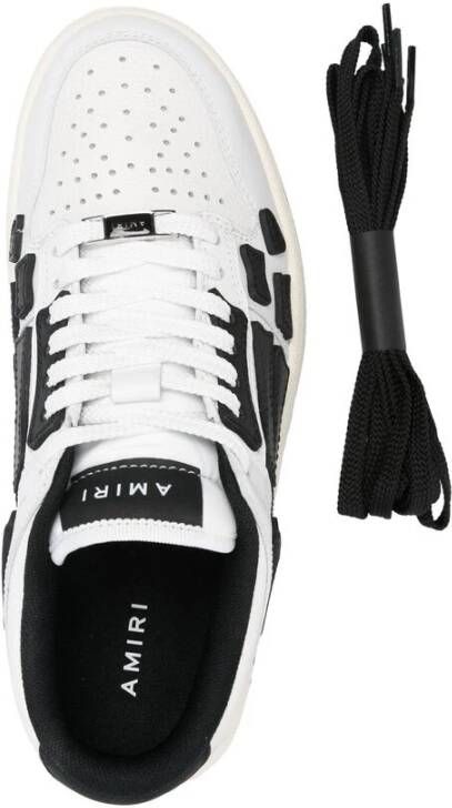 Amiri Wit zwart leren veterschoenen White Dames