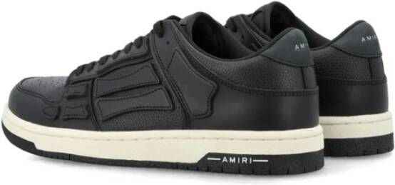 Amiri Zwarte Leren Sneakers met Skeletdetails Black Heren