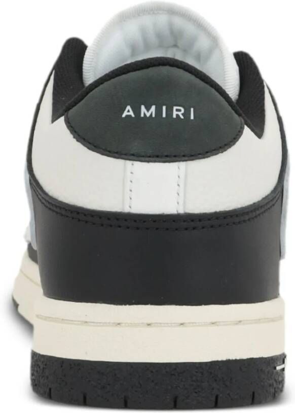 Amiri Zwarte Leren Sneakers Skelet Rubberen Zool Black Heren