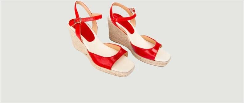 Anaki Beverly Espadrilles van lakleer Red Dames