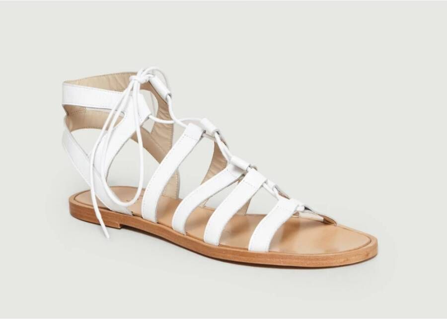 Anaki Witte Leren Gladiator Sandalen White Dames