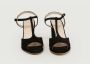 Anaki Zwarte leren T-bar sandalen Black Dames - Thumbnail 4