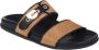 Ancient Greek Sandals Cognac Zwart Platte Sandaal Brown Dames - Thumbnail 2