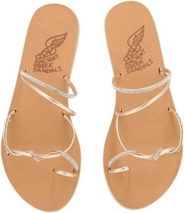 Ancient Greek Sandals Platina sandalen met kristallen Beige Dames