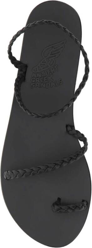 Ancient Greek Sandals Zwarte Nappa Leren Teenslippers Black Dames