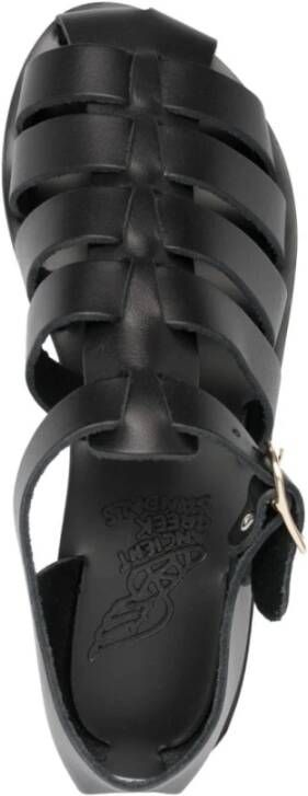 Ancient Greek Sandals Zwarte Platte Sandalen Black Dames