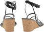 Ancient Greek Sandals Zwarte sleehak sandalen met veters Black Dames - Thumbnail 4