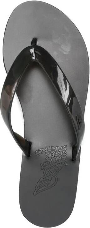 Ancient Greek Sandals Zwarte Teenslippers Ronde Neus Black Dames