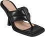 Andrea Adamo Gewatteerde Leren Teenslippers Black Dames - Thumbnail 2