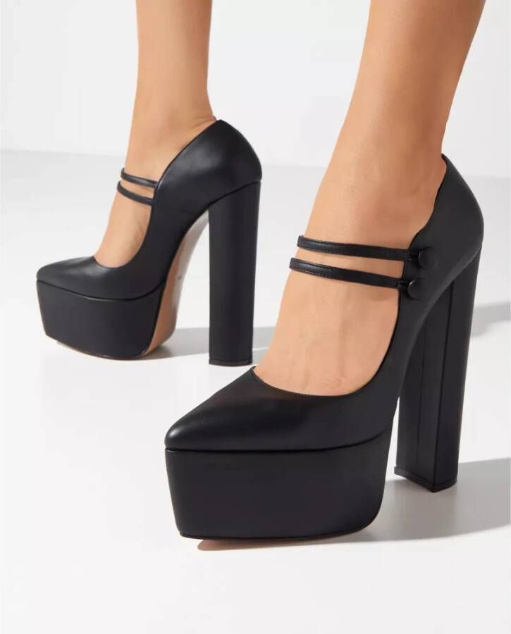 Andrea Wazen Zwarte Platform Double Jeu Schoenen Black Dames