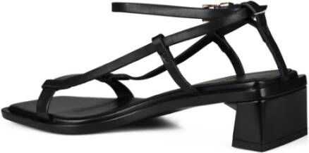 Anest Collective Zwarte Leren Linea Sandalen Black Dames